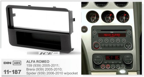 ΠΡΟΣΟΨΗ RC/D 1DIN ALFA ROMEO 159 (939) 2005-2011; Brera (939) 2005-2010; Spider (939) 2006-2010 11-187