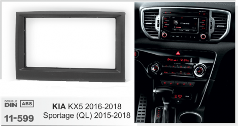 ΠΛΑΙΣΙΟ ΠΡΟΣΘΗΚΗ ΠΡΟΣΟΨΗ 1 & 2 DIN για οθόνη ή R/CD KIA Sportage (QL) 2015-2018; KX5 2016-2018  11-599