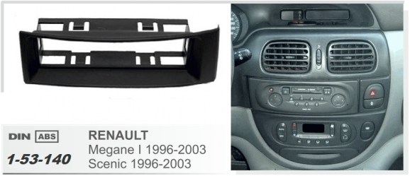 ΠΛΑΙΣΙΟ ΠΡΟΣΘΗΚΗ ΠΡΟΣΟΨΗ ACV Made in Germany 1din Renault Megane, Scenic ’96 – ’03  ΓΚΡΙ  (40.077.3) ( 281250-01)