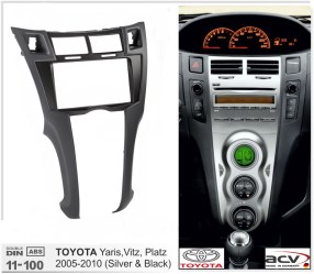 ΠΛΑΙΣΙΟ ΠΡΟΣΘΗΚΗ ΠΡΟΣΟΨΗ ACV 1 & 2 DIN για οθόνη ή R/CD  TOYOTA Yaris  2005-2010 -11.401 - 03.577 - (381300-35-2)