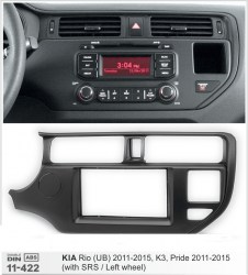 ΠΛΑΙΣΙΟ ΠΡΟΣΘΗΚΗ ΠΡΟΣΟΨΗ ice 1 & 2 DIN για οθόνη ή R/CD  KIA Rio (UB), K3, Pride 2011-2015 με airbug bouton  11-422