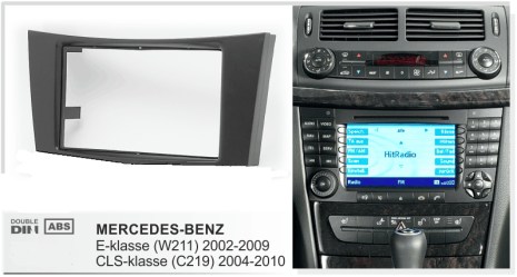 Πρόσοψη Mercedes Classe E ’03> (W211) 1DIN ασημί