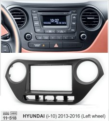 ΠΛΑΙΣΙΟ ΠΡΟΣΘΗΚΗ ΠΡΟΣΟΨΗ 2 DIN για οθόνη HYUNDAI i-10 2013-2016 μαύρο ματ (4Ε)