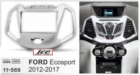 ΠΛΑΙΣΙΟ ΠΡΟΣΘΗΚΗ ΠΡΟΣΟΨΗ 1 & 2 DIN για οθόνη ή R/CD FORD ecosport 2012-17  πρόσοψη 11-569