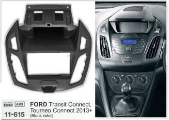 ΠΛΑΙΣΙΟ ΠΡΟΣΘΗΚΗ ΠΡΟΣΟΨΗ 1 & 2 DIN για οθόνη ή R/CD FORD Transit Connect, Tourneo Connect 2013+ μαύρο 11-615 03.738