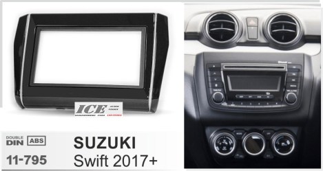 ΠΛΑΙΣΙΟ ΠΡΟΣΘΗΚΗ ΠΡΟΣΟΨΗ ice 1 & 2 DIN για οθόνη ή R/CD SUZUKI Swift 2017+ - ICE 11-795