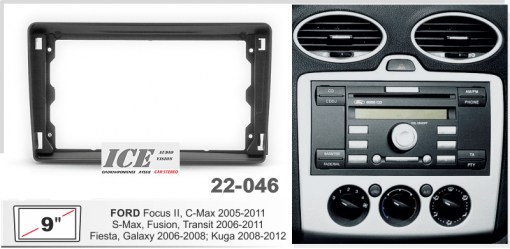 ΠΡΟΣΘΗΚΗ ΠΡΟΣΟΨΗ ΠΛΑΙΣΙΟ TABLET 9' για FORD Focus, C-Max 2005-11 S-Max, Fusion, Transit 2006-11 Fiesta, Galaxy 2006-08, Kuga 200