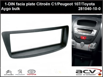 ΠΛΑΙΣΙΟ ΠΡΟΣΘΗΚΗ ΠΡΟΣΟΨΗ ACV Made in Germany 1 DIN R/CD για CITROEN C1/ PEUGEOT 107 2004/ TOYOTA AYGO_53.077-M-40.178.1