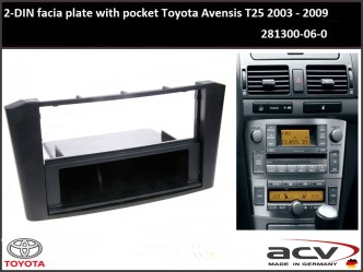 ΠΛΑΙΣΙΟ ΠΡΟΣΘΗΚΗ ΠΡΟΣΟΨΗ ACV 1 & 2DIN TOYOTA  AVENSIS T25 _53.306- 11.108