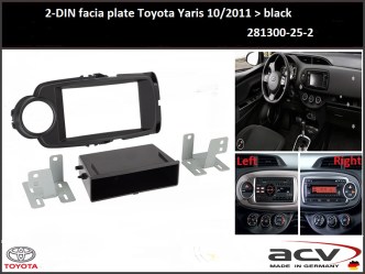 ΠΛΑΙΣΙΟ ΠΡΟΣΘΗΚΗ ΠΡΟΣΟΨΗ ACV Made in Germany 1&2din  Toyota Yaris δεξιοτίμονο & αριστεροτίμονο (XP130) ’11-’19 μαύρο - 11.342 - 