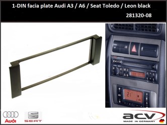 ΠΛΑΙΣΙΟ ΠΡΟΣΘΗΚΗ ΠΡΟΣΟΨΗ ACV Made in Germany 1  DIN για  R/CD Audi-A3 '01-'02-SEAT TOLEDO-LEON '99-'04_53-008 - M-40.092