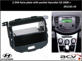 ΠΛΑΙΣΙΟ ΠΡΟΣΘΗΚΗ ΠΡΟΣΟΨΗ ACV 1 & 2 DIN για οθόνη ή R/CD HYUNDAI i10  1&2 DIN  1-11-143 (53-202)