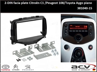 ΠΛΑΙΣΙΟ ΠΡΟΣΘΗΚΗ ΠΡΟΣΟΨΗ ACV Made in Germany 2 DIN για οθόνη  CITROEN C1 - TOYOTA Aygo - PEUGEOT 108 - 2014+  11.591 - ( 381040-