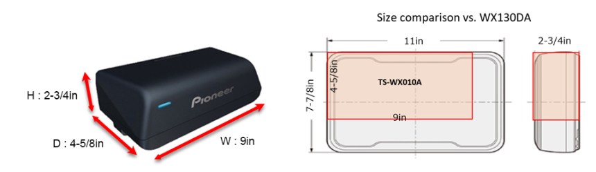 pioneer ts-wx010a ενεργό subwoofer εξοικονόμησης χώρου με ενσωματωμένο ενισχυτή class D που διαθέτει την έννοια BASS SOUND CREAT