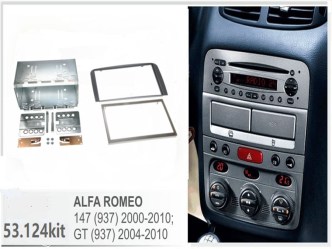 ΠΛΑΙΣΙΟ ΠΡΟΣΘΗΚΗ ΠΡΟΣΟΨΗ ACV 2 DIN για οθόνη  Alfa romeo 147 2007  2DIN ανθρακί _- 381001-77 -  (53.124kit )