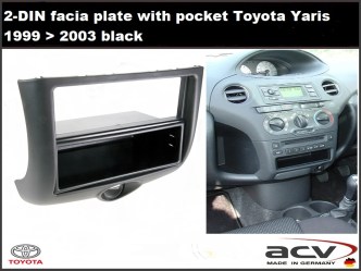 ΠΛΑΙΣΙΟ ΠΡΟΣΘΗΚΗ ΠΡΟΣΟΨΗ ice 1 & 2 DIN για οθόνη ή R/CD Toyota Yaris ’99-’03 OLD -  M-40.237-  (281300-04-0) <ACV007>