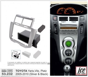 Πρόσοψη Toyota Yaris 2DIN 2010-2012/'11_ασημί_53.232 SILVER --- M-40.413.1---M-40.413.2.