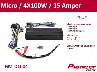 -Pioneer GM-D1004  ενισχυτής micro 4x100w με μικρή κατανάλωση  ρεύματος ιδανικό και για σκάφη MARINE.....