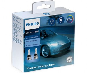 LED PHILIPS HIR2 Ultinon Essential Led 12V 24V 24W 6500K 2τμχ........