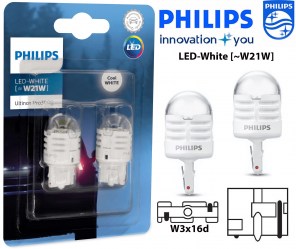 LED t20 7440 w21 philips ultinon pro3000 λευκό ζεύγος