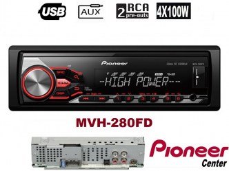 Pioneer MVH-280FD radio usb aux classFD 4X100W η συσκευασία περιέχει & control