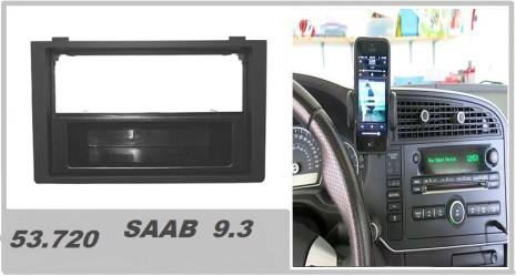 ΠΛΑΙΣΙΟ ΠΡΟΣΘΗΚΗ ΠΡΟΣΟΨΗ ice 1 & 2 DIN για οθόνη ή R/CD Saab 9.3 ’06_53.720