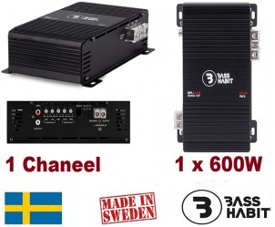 ΕΝΙΣΧΥΤΗΣ BASS HABIT SE600.1DF 1 κανάλι: 1 x 600W RMS @ 1Ω